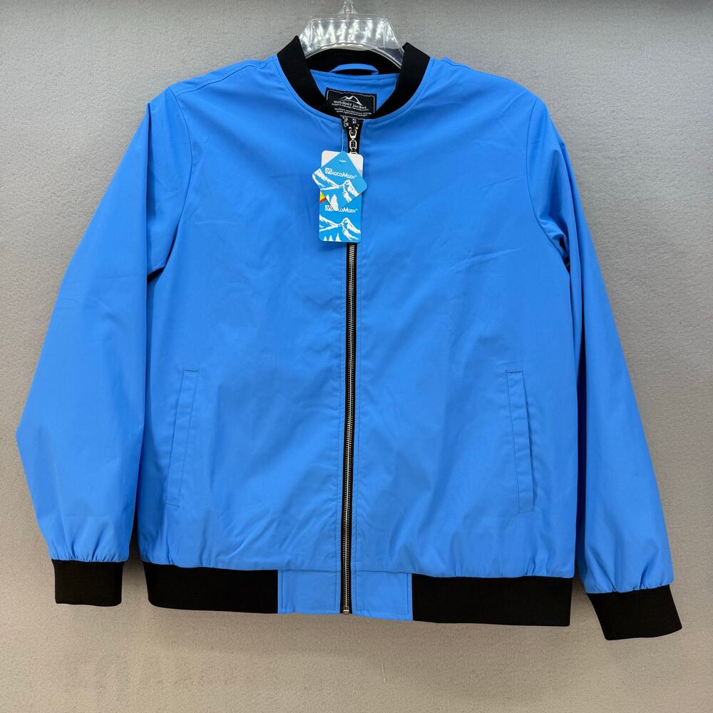MagcoMsen Outdoor Jacket Women's L Blue Black Lightweight Bomber Jacket NWT